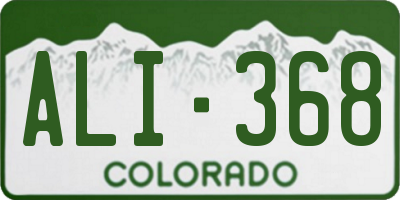 CO license plate ALI368