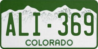 CO license plate ALI369