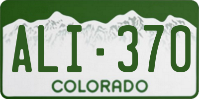 CO license plate ALI370