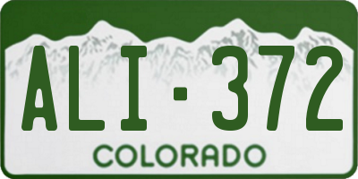 CO license plate ALI372