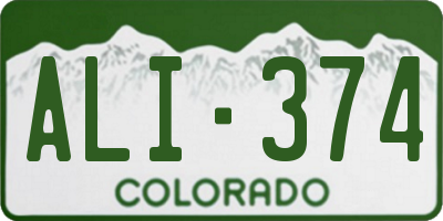 CO license plate ALI374