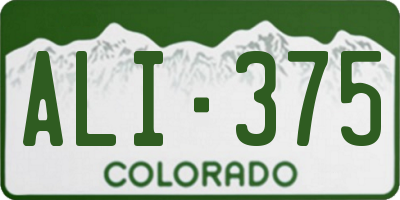CO license plate ALI375