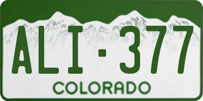 CO license plate ALI377