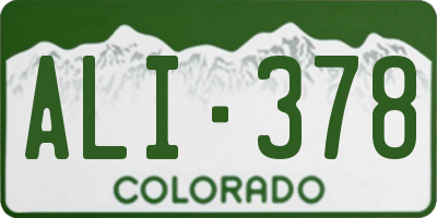 CO license plate ALI378