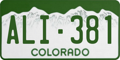 CO license plate ALI381