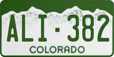 CO license plate ALI382
