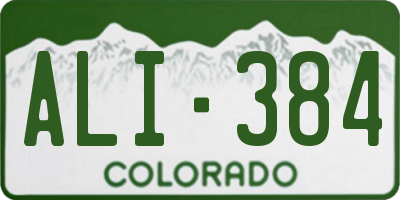 CO license plate ALI384