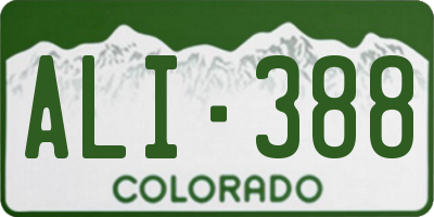 CO license plate ALI388