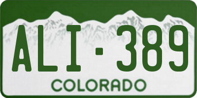 CO license plate ALI389