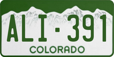 CO license plate ALI391