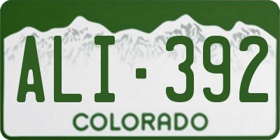 CO license plate ALI392