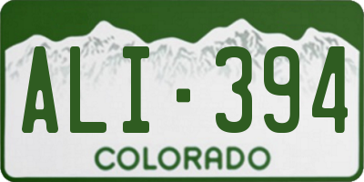 CO license plate ALI394
