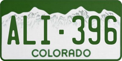 CO license plate ALI396