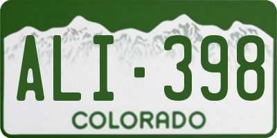 CO license plate ALI398