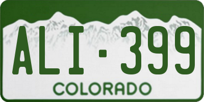 CO license plate ALI399