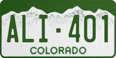CO license plate ALI401