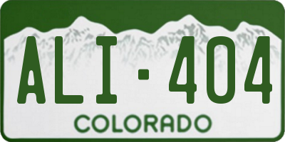 CO license plate ALI404
