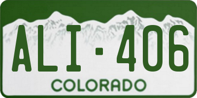 CO license plate ALI406