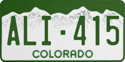 CO license plate ALI415