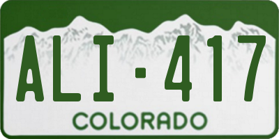 CO license plate ALI417
