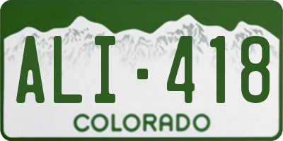 CO license plate ALI418