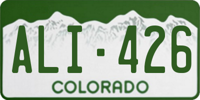 CO license plate ALI426