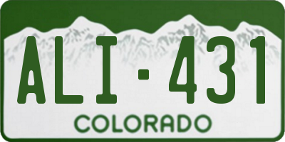 CO license plate ALI431