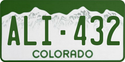 CO license plate ALI432