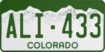 CO license plate ALI433