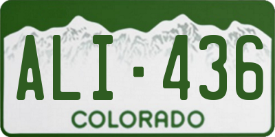 CO license plate ALI436