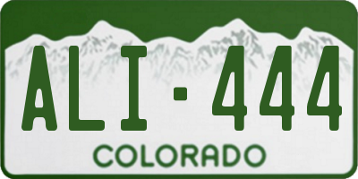 CO license plate ALI444