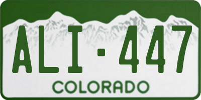 CO license plate ALI447