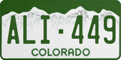 CO license plate ALI449