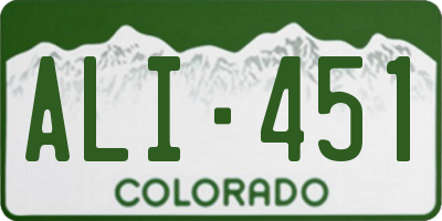 CO license plate ALI451