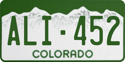 CO license plate ALI452