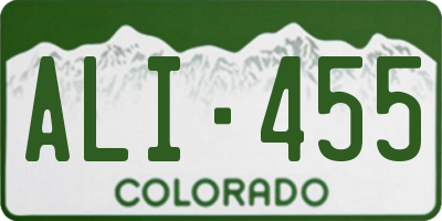 CO license plate ALI455