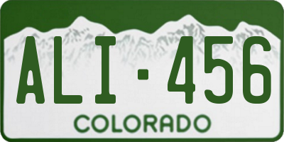 CO license plate ALI456