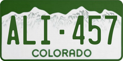 CO license plate ALI457