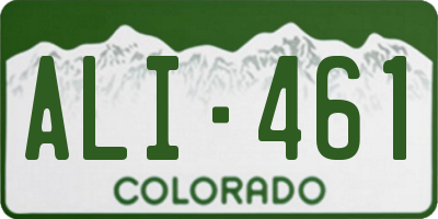 CO license plate ALI461