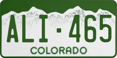 CO license plate ALI465