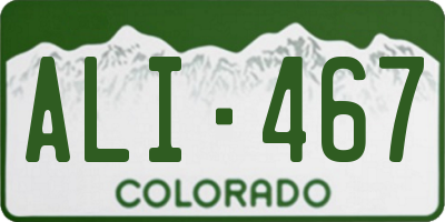 CO license plate ALI467