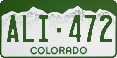 CO license plate ALI472
