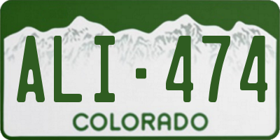 CO license plate ALI474