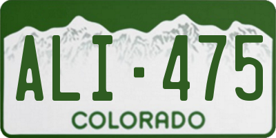 CO license plate ALI475