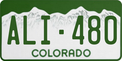 CO license plate ALI480