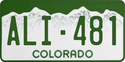 CO license plate ALI481