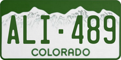 CO license plate ALI489