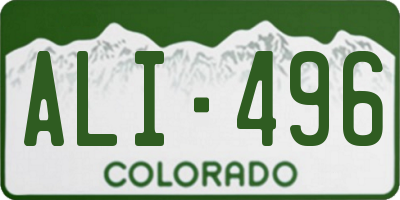 CO license plate ALI496