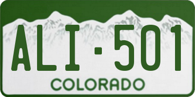 CO license plate ALI501
