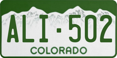 CO license plate ALI502